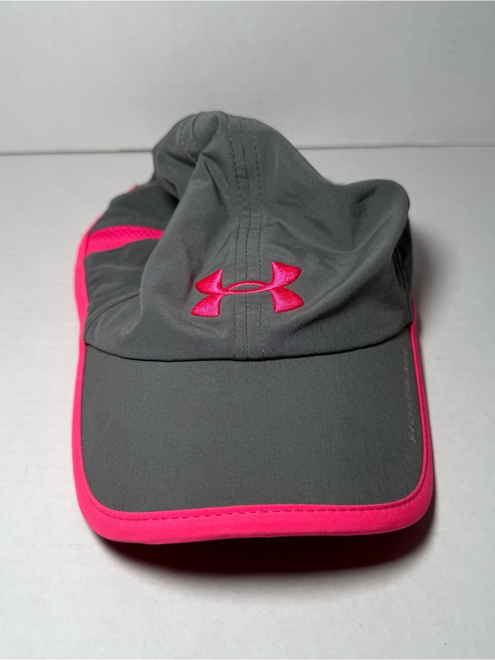 Under Armour Pink Gray Women’s Athletic Baseball Hat Cap Bright Running OSFM